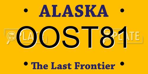 OOST81 Alaska License Plate