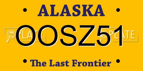OOSZ51 Alaska License Plate