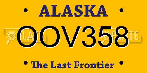 OOV358 Alaska License Plate