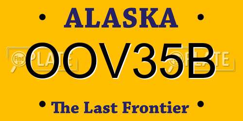OOV35B Alaska License Plate