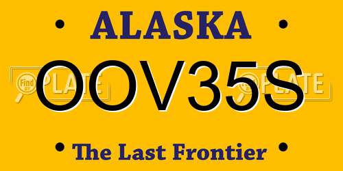 OOV35S Alaska License Plate
