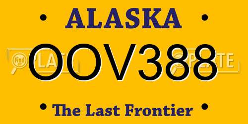 OOV388 Alaska License Plate