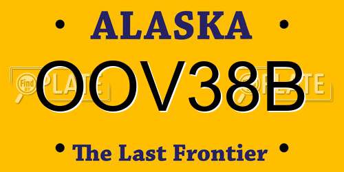 OOV38B Alaska License Plate