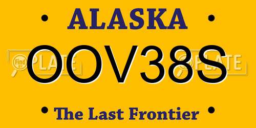 OOV38S Alaska License Plate