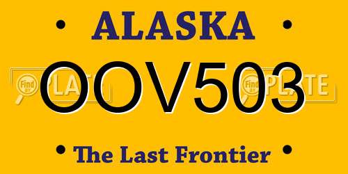 OOV503 Alaska License Plate