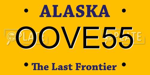 OOVE55 Alaska License Plate