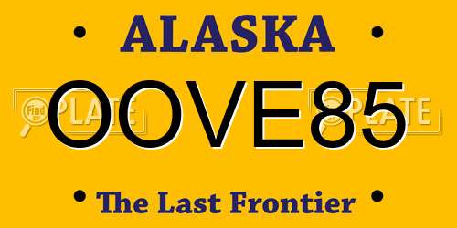 OOVE85 Alaska License Plate