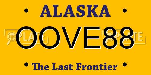 OOVE88 Alaska License Plate