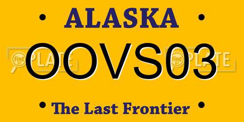 OOVS03 Alaska License Plate