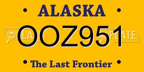 OOZ951 Alaska License Plate