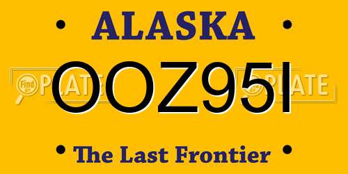 OOZ95I Alaska License Plate