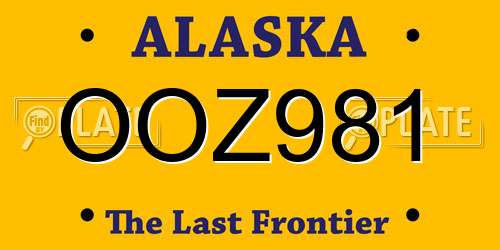 OOZ981 Alaska License Plate