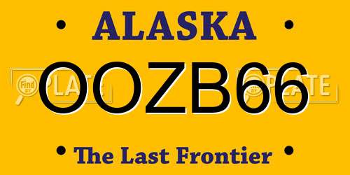 OOZB66 Alaska License Plate