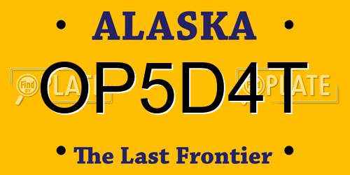 OP5D4T Alaska License Plate