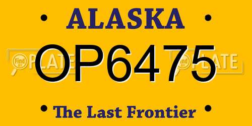 OP6475 Alaska License Plate