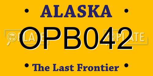 OPB042 Alaska License Plate
