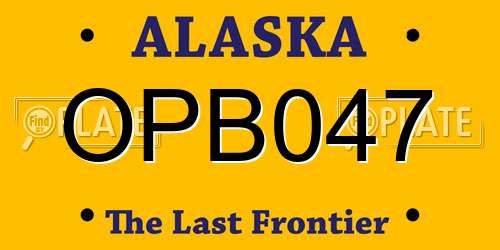 OPB047 Alaska License Plate