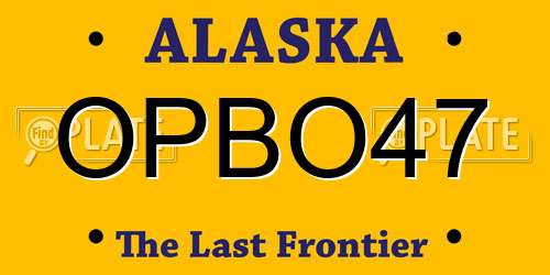 OPBO47 Alaska License Plate