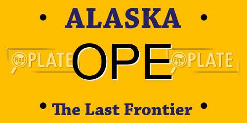 OPE Alaska License Plate