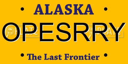 OPESRRY Alaska License Plate