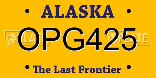 OPG425 Alaska License Plate