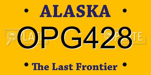 OPG428 Alaska License Plate