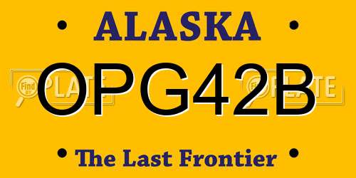 OPG42B Alaska License Plate