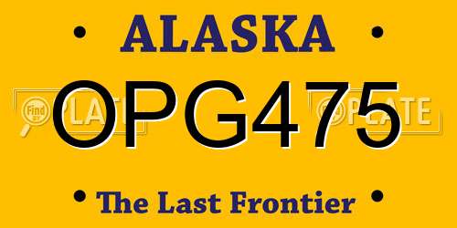 OPG475 Alaska License Plate