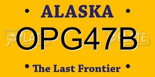 OPG47B Alaska License Plate