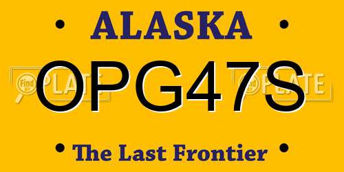 OPG47S Alaska License Plate