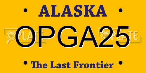 OPGA25 Alaska License Plate