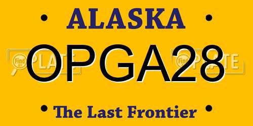 OPGA28 Alaska License Plate