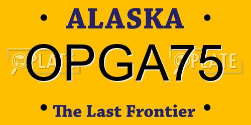 OPGA75 Alaska License Plate