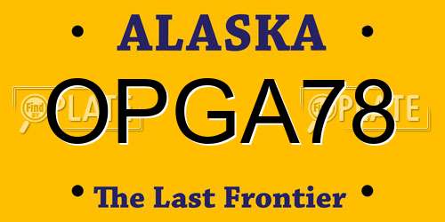 OPGA78 Alaska License Plate