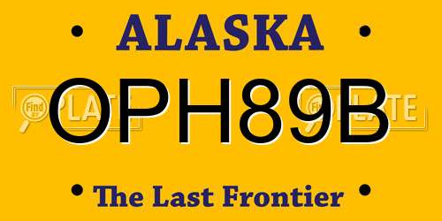 OPH89B Alaska License Plate