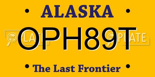 OPH89T Alaska License Plate