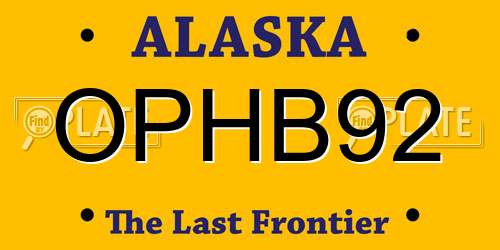 OPHB92 Alaska License Plate