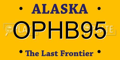 OPHB95 Alaska License Plate