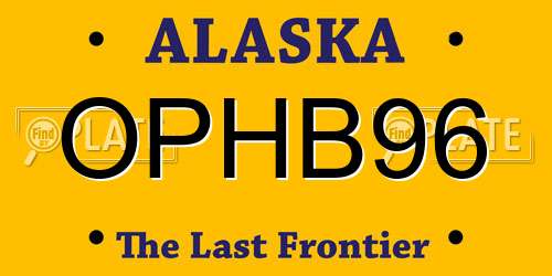 OPHB96 Alaska License Plate