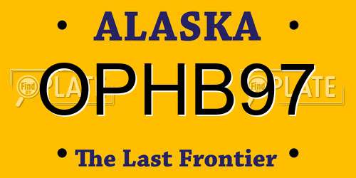 OPHB97 Alaska License Plate