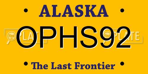 OPHS92 Alaska License Plate