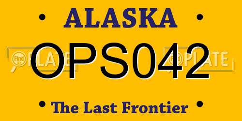 OPS042 Alaska License Plate