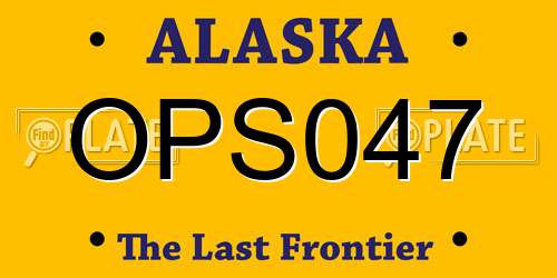 OPS047 Alaska License Plate
