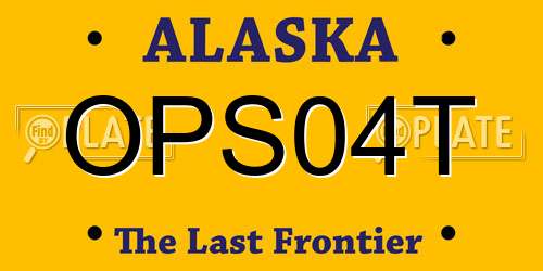 OPS04T Alaska License Plate