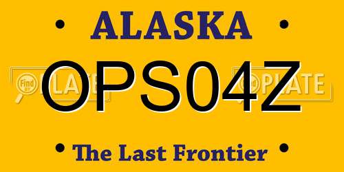 OPS04Z Alaska License Plate
