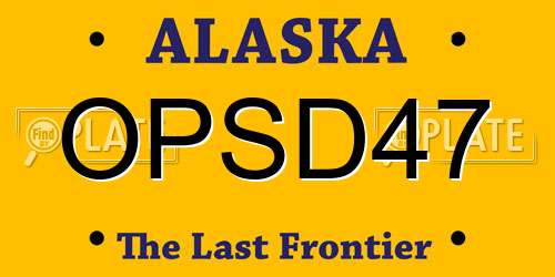 OPSD47 Alaska License Plate