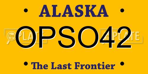 OPSO42 Alaska License Plate