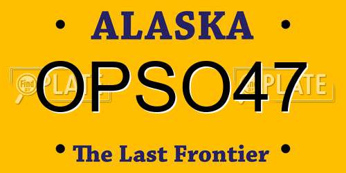 OPSO47 Alaska License Plate