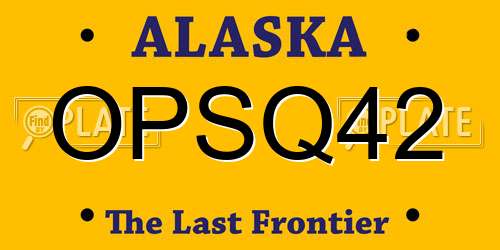 OPSQ42 Alaska License Plate