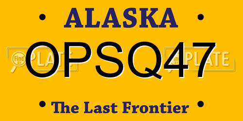 OPSQ47 Alaska License Plate